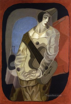 Juan Gris Painting - pierrot with guitar 1925 Juan Gris